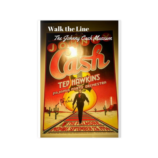 Johnny Cash Museum 'Walk the Line' Poster Print - Vintage Concert Photopaper Poster