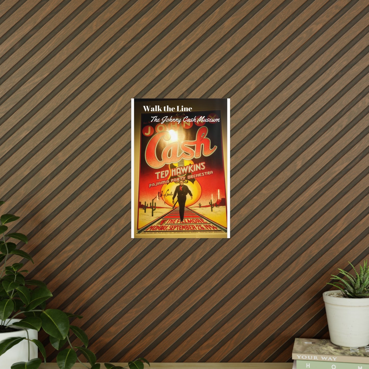 Johnny Cash Museum 'Walk the Line' Poster Print - Vintage Concert Photopaper Poster
