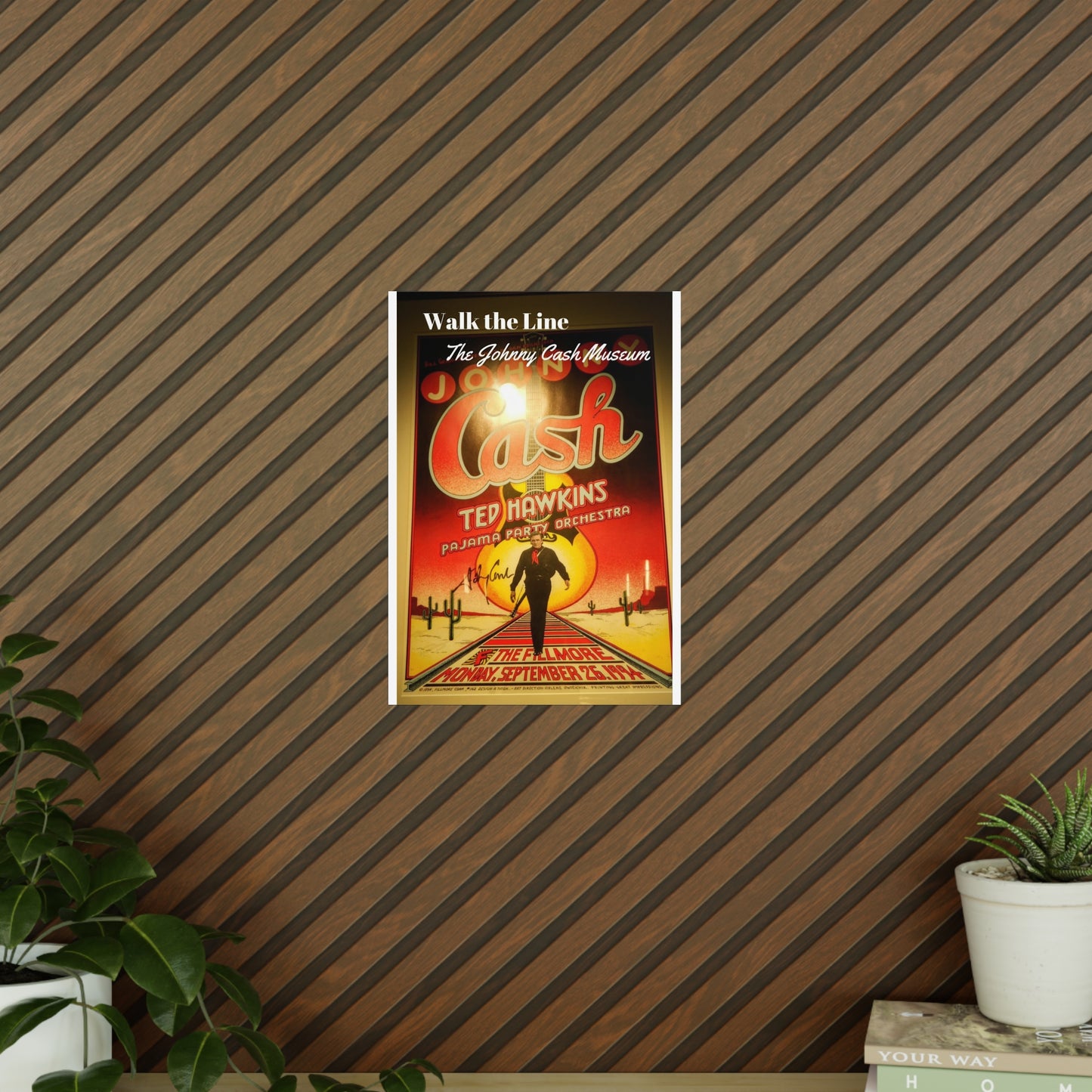 Johnny Cash Museum 'Walk the Line' Poster Print - Vintage Concert Photopaper Poster