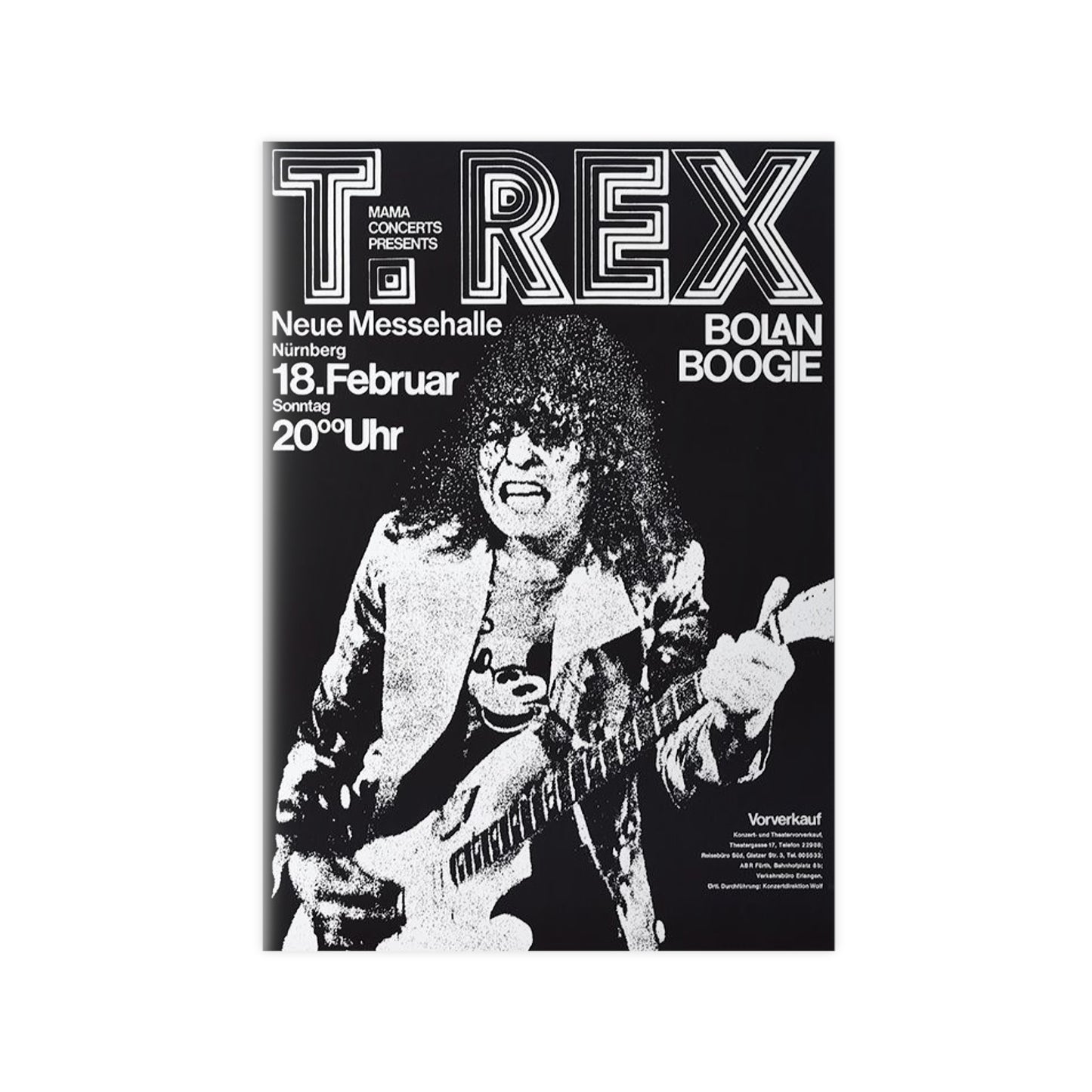 T. Rex Bolan Boogie Photopaper Poster — Vintage Rock Concert Wall Art