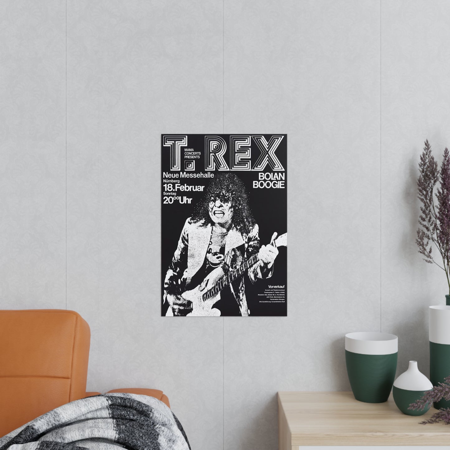 T. Rex Bolan Boogie Photopaper Poster — Vintage Rock Concert Wall Art