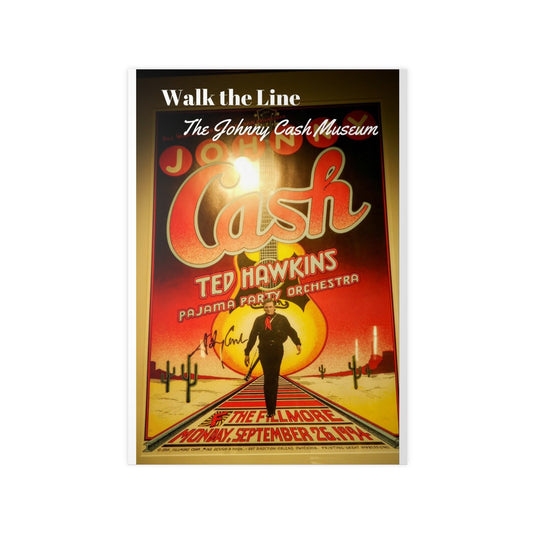 Johnny Cash Museum 'Walk the Line' Poster Print - Vintage Concert Photopaper Poster