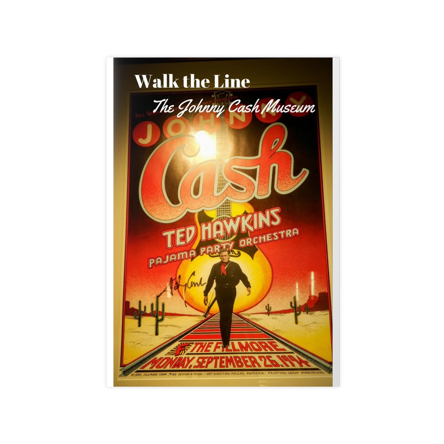 Johnny Cash Museum 'Walk the Line' Poster Print - Vintage Concert Photopaper Poster