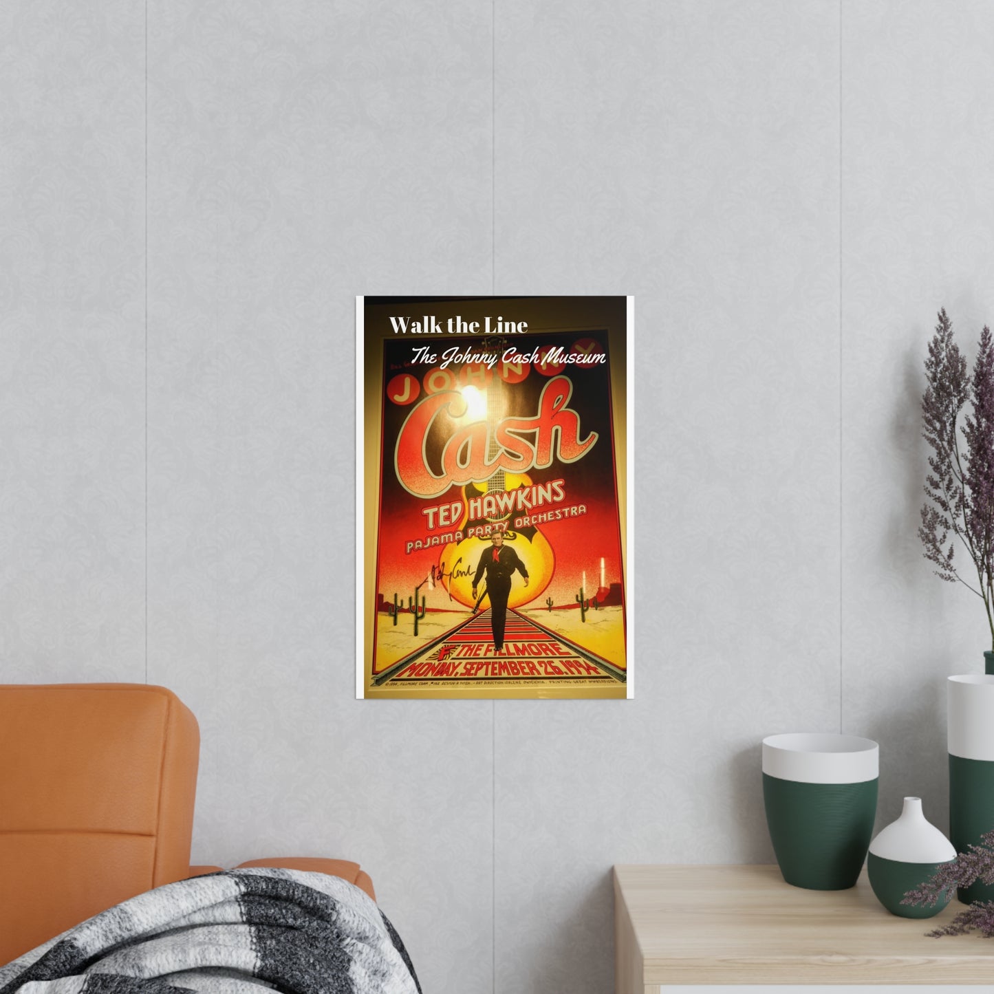 Johnny Cash Museum 'Walk the Line' Poster Print - Vintage Concert Photopaper Poster