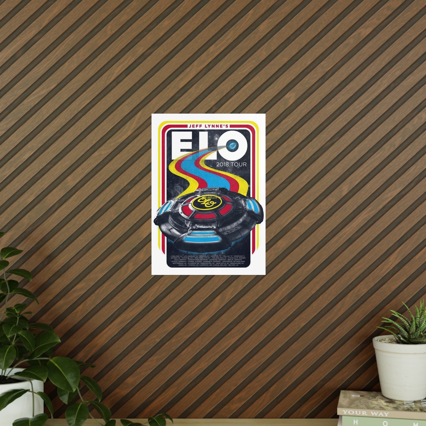 ELO 2018 Tour Photopaper Poster — Retro UFO Rock Concert Print