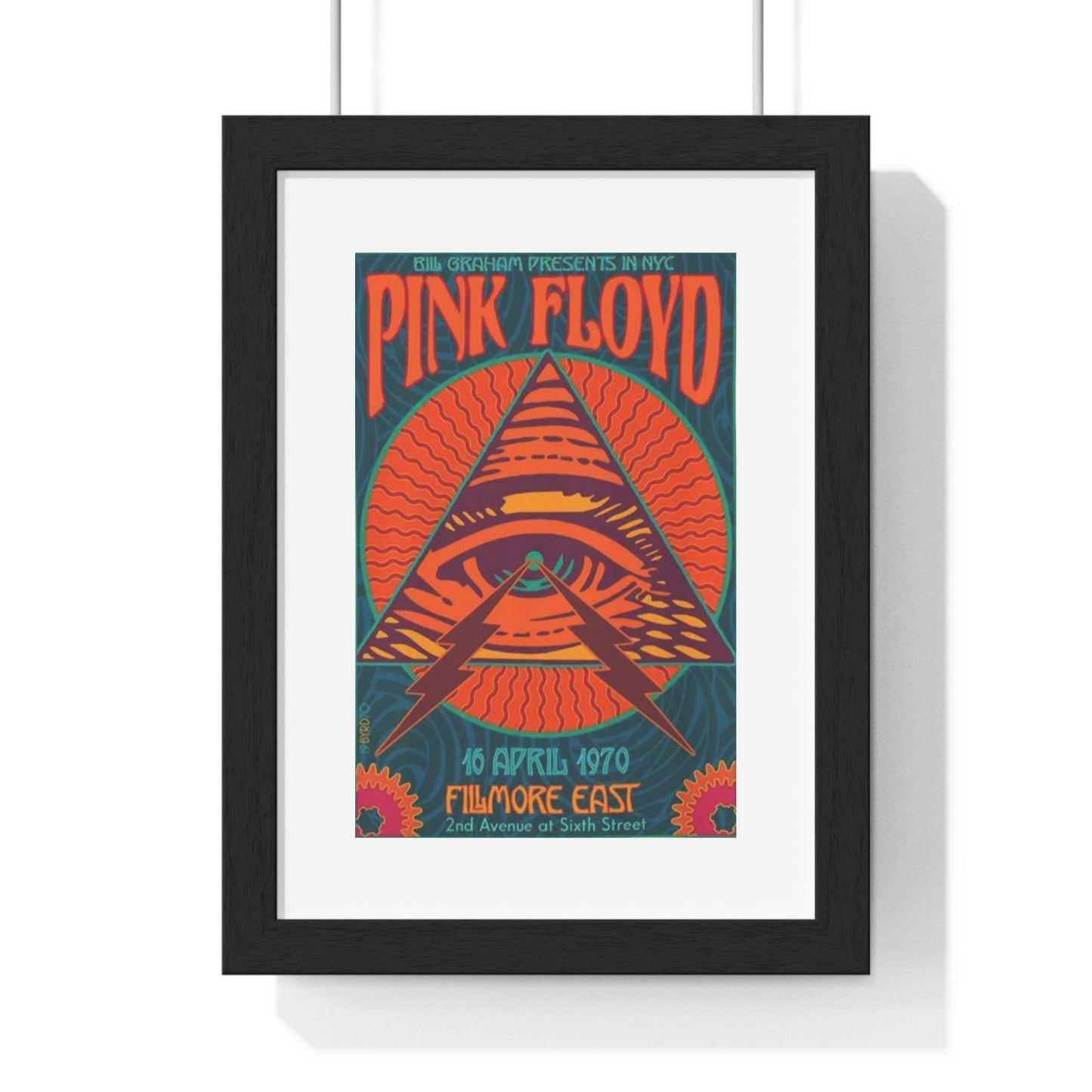 (Framed) Pink Floyd Framed Poster — Vintage 1970 Fillmore East Concert Art
