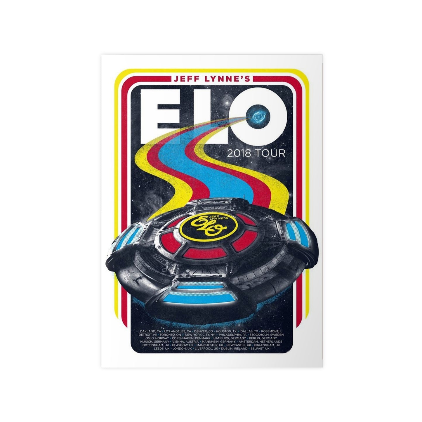 ELO 2018 Tour Photopaper Poster — Retro UFO Rock Concert Print