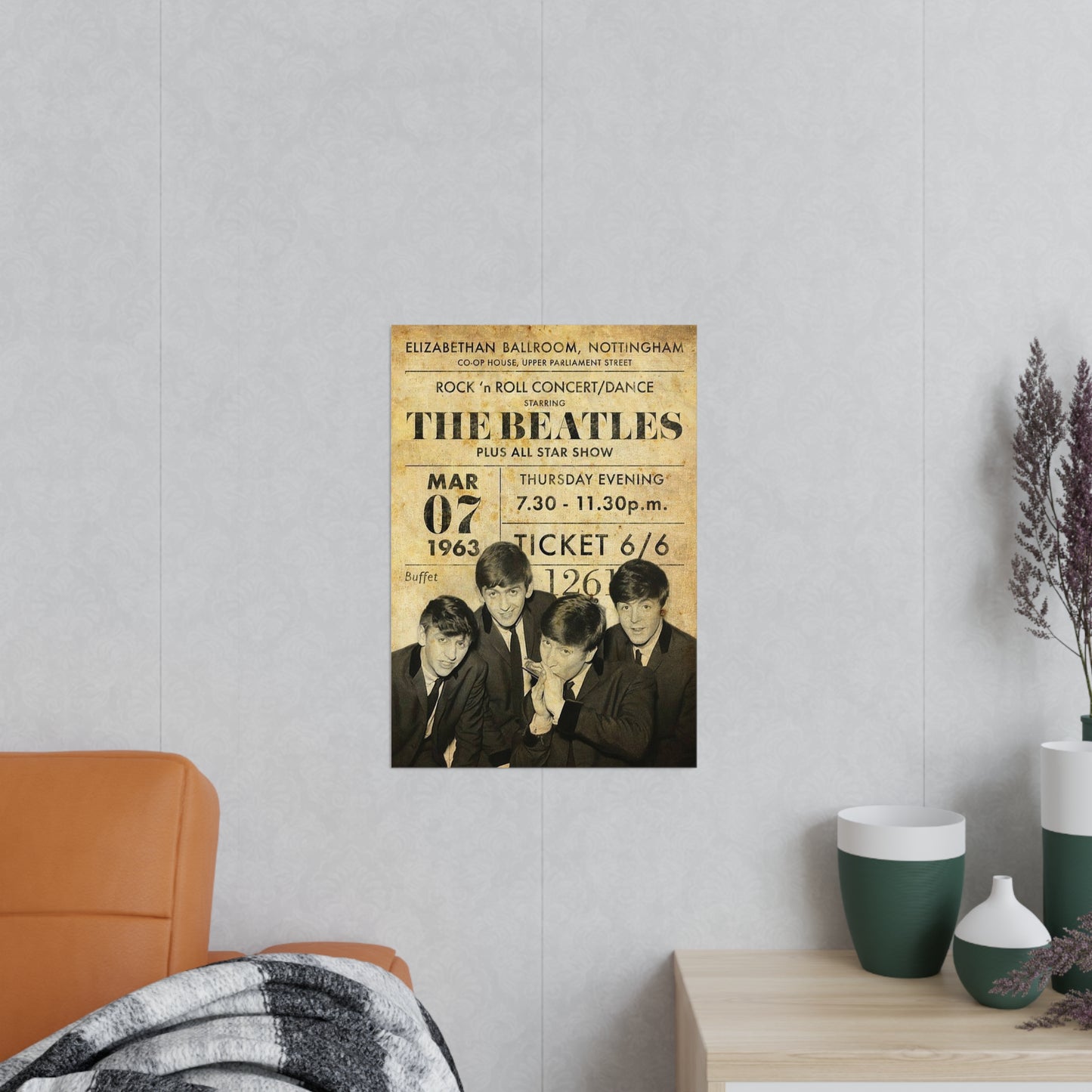 The Beatles Vintage Concert Poster Photopaper Print