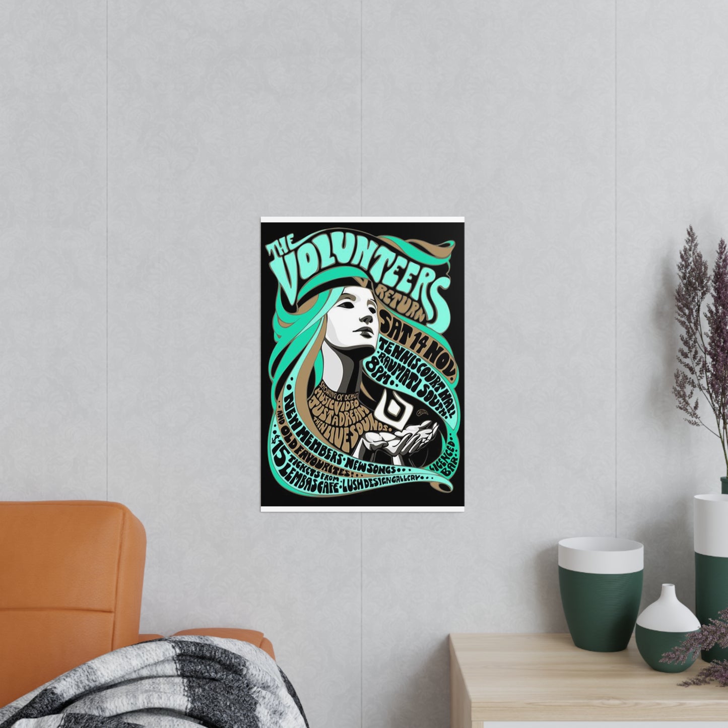 Psychedelic Concert Photopaper Poster — "The Volunteers" Retro Art Print