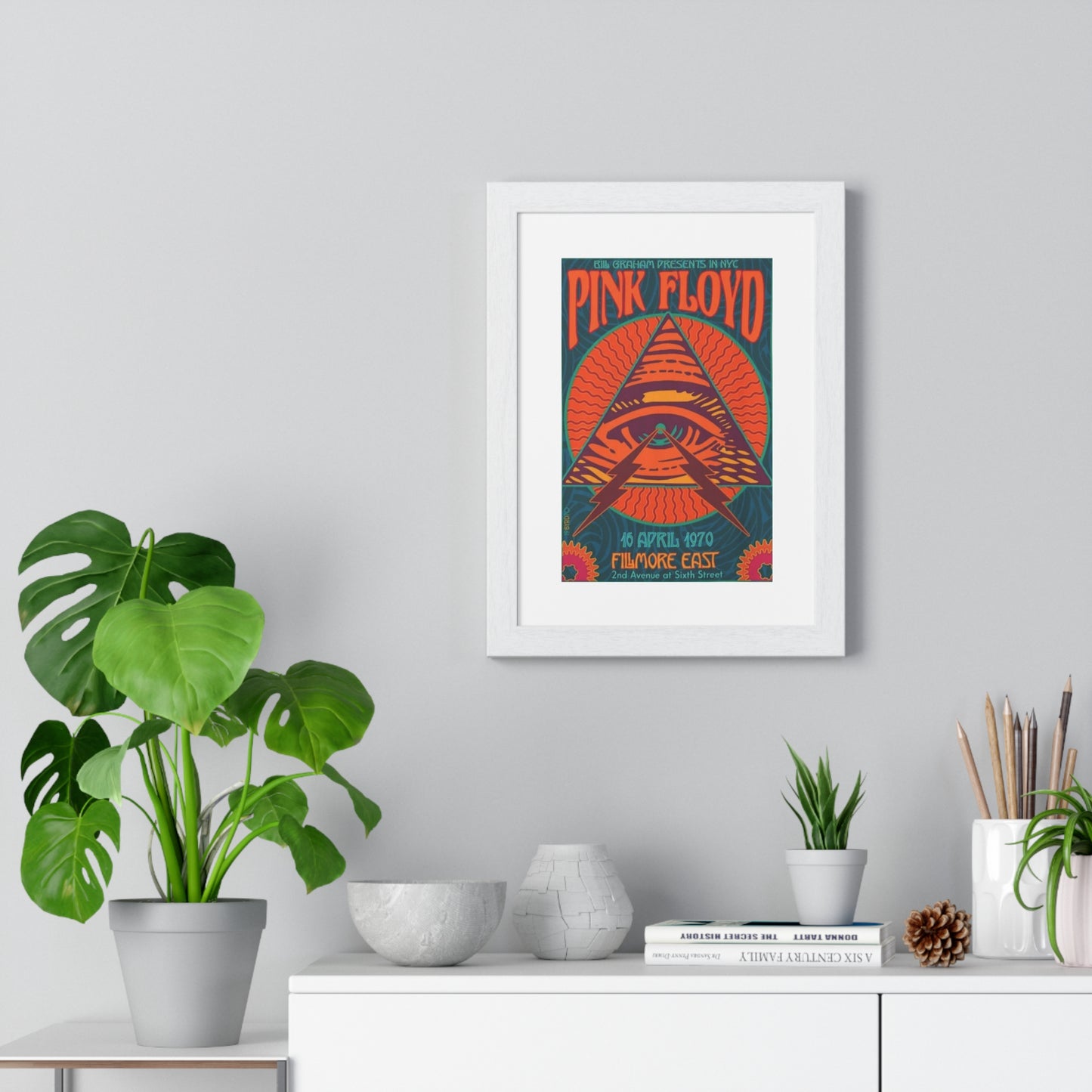 (Framed) Pink Floyd Framed Poster — Vintage 1970 Fillmore East Concert Art