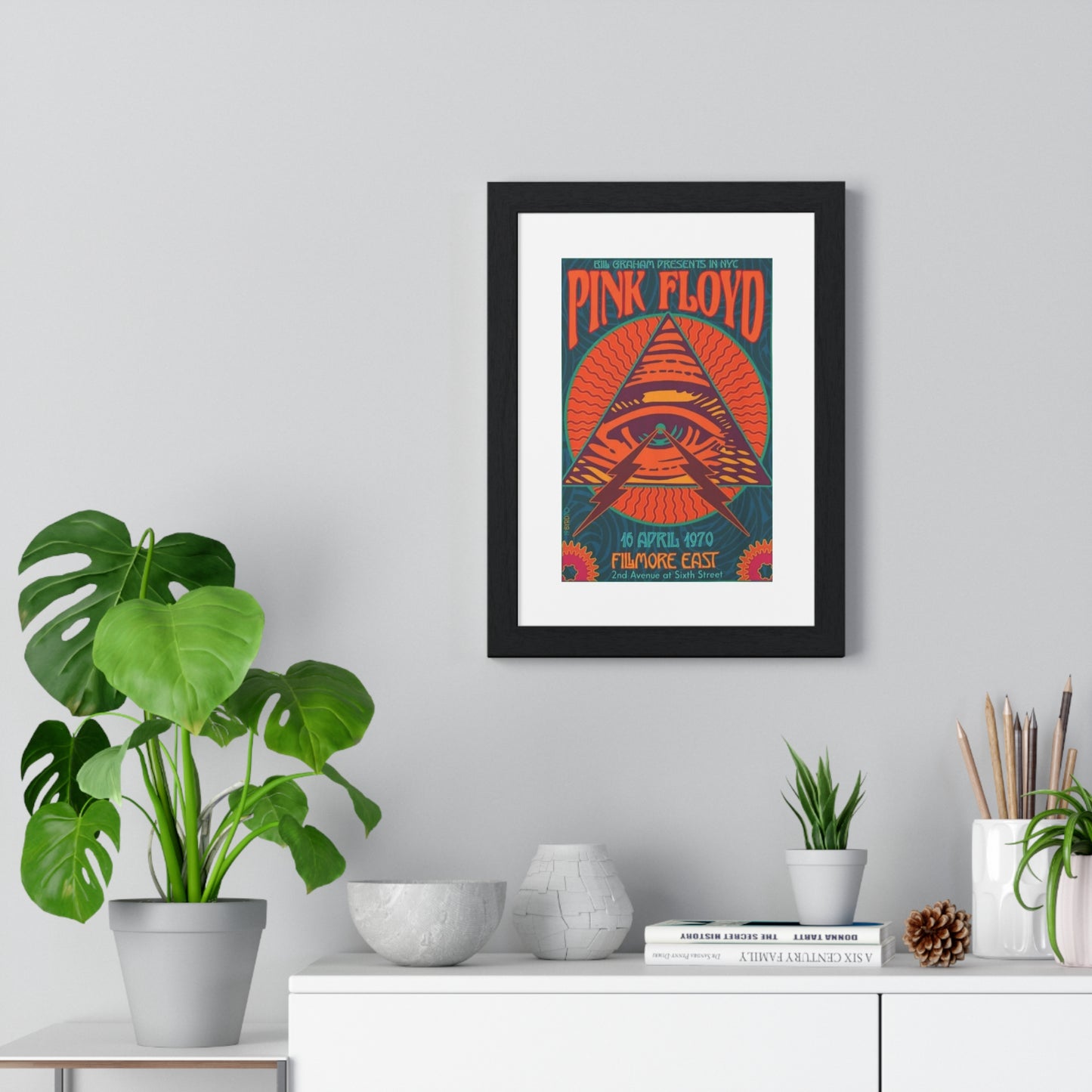 (Framed) Pink Floyd Framed Poster — Vintage 1970 Fillmore East Concert Art