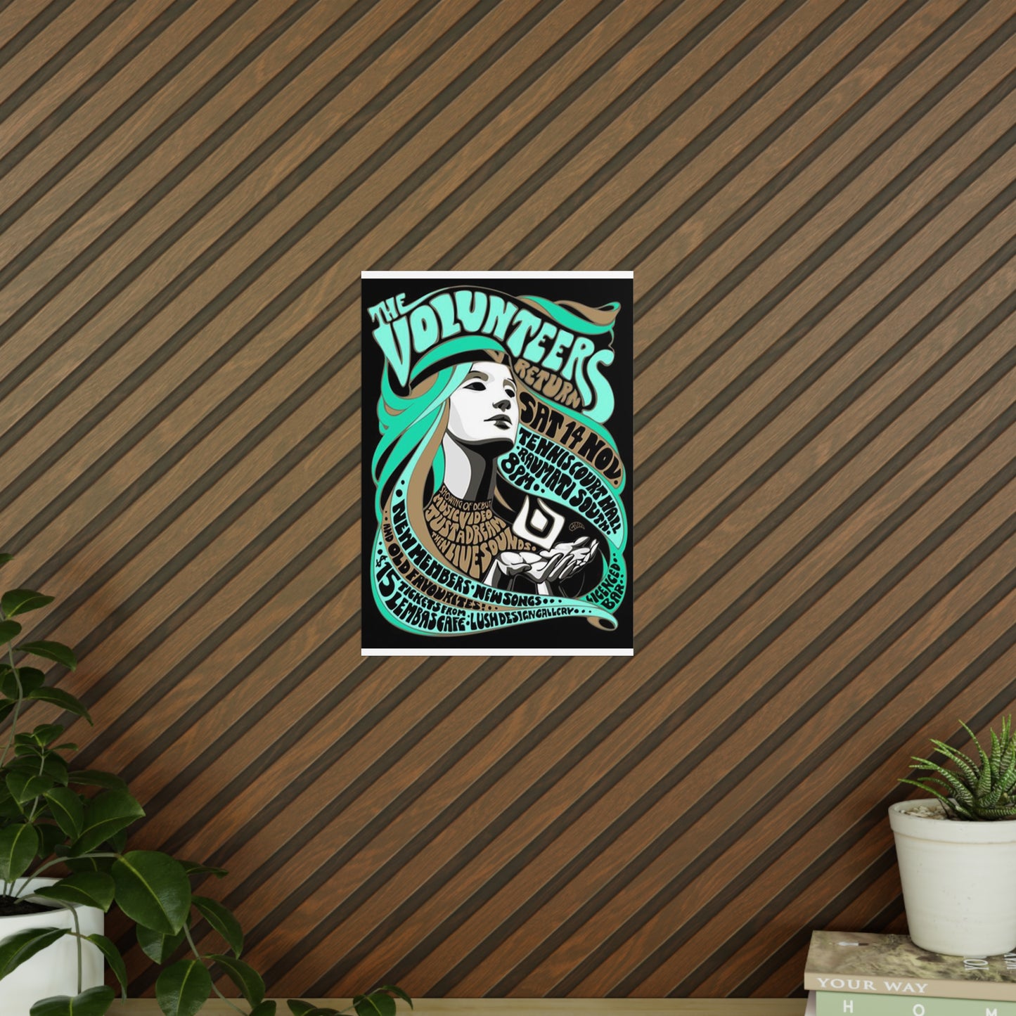 Psychedelic Concert Photopaper Poster — "The Volunteers" Retro Art Print