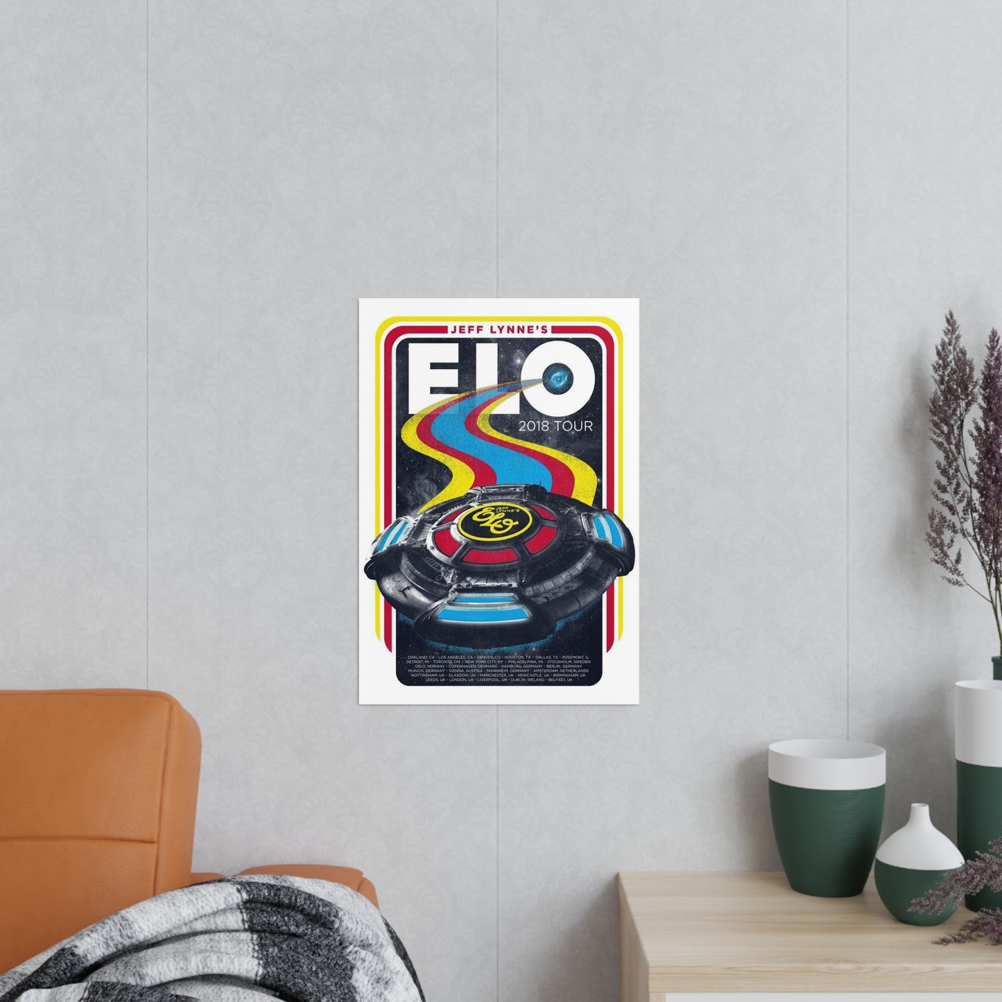 ELO 2018 Tour Photopaper Poster — Retro UFO Rock Concert Print