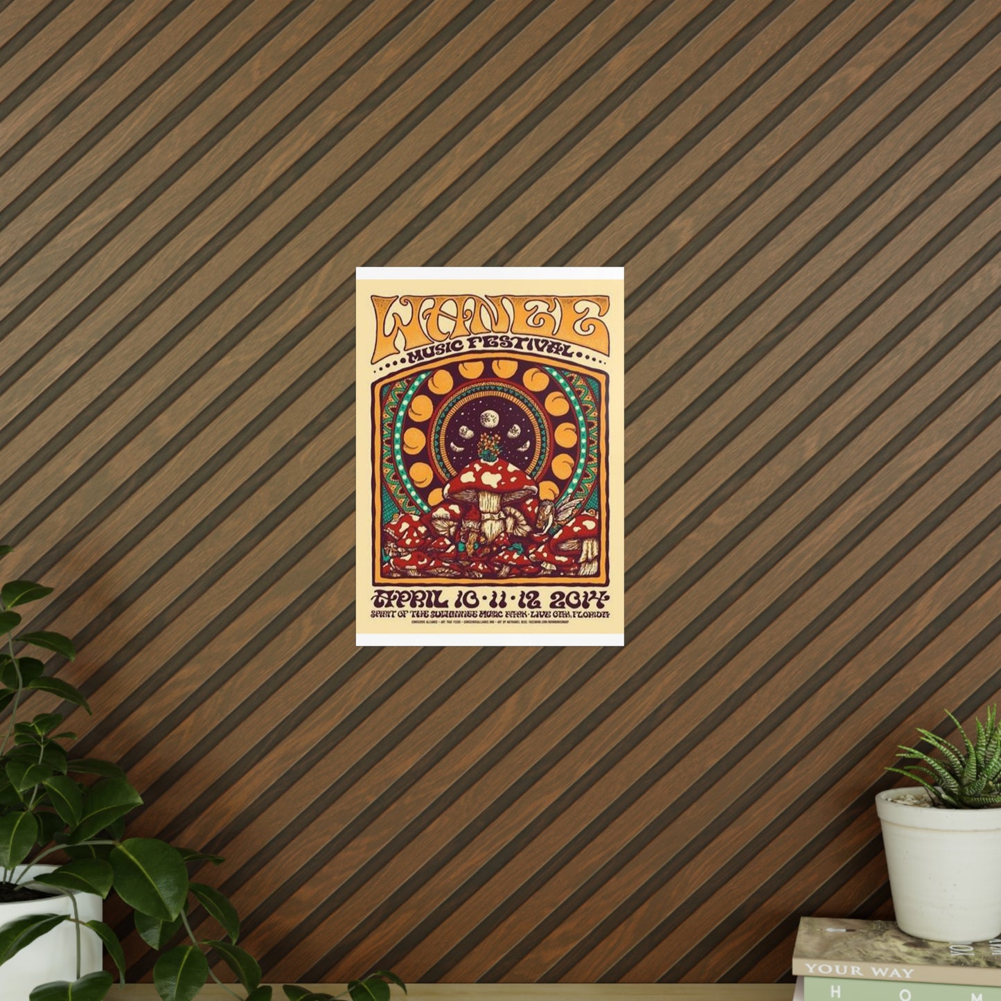 Psychedelic Mushroom Music Festival Photopaper Poster — 'Wanee Music Festival' Retro Concert Art