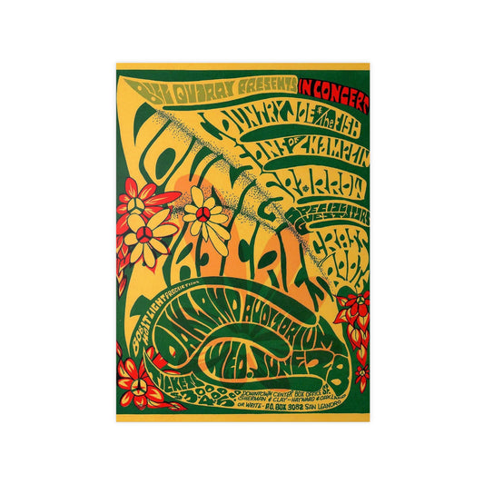 Psychedelic Floral Concert Poster Print — Vintage-Inspired Photopaper Poster