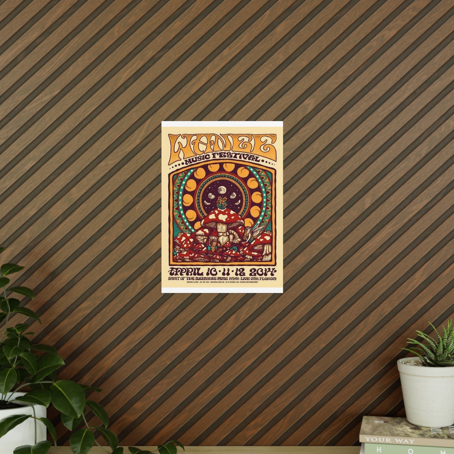 Psychedelic Mushroom Music Festival Photopaper Poster — 'Wanee Music Festival' Retro Concert Art