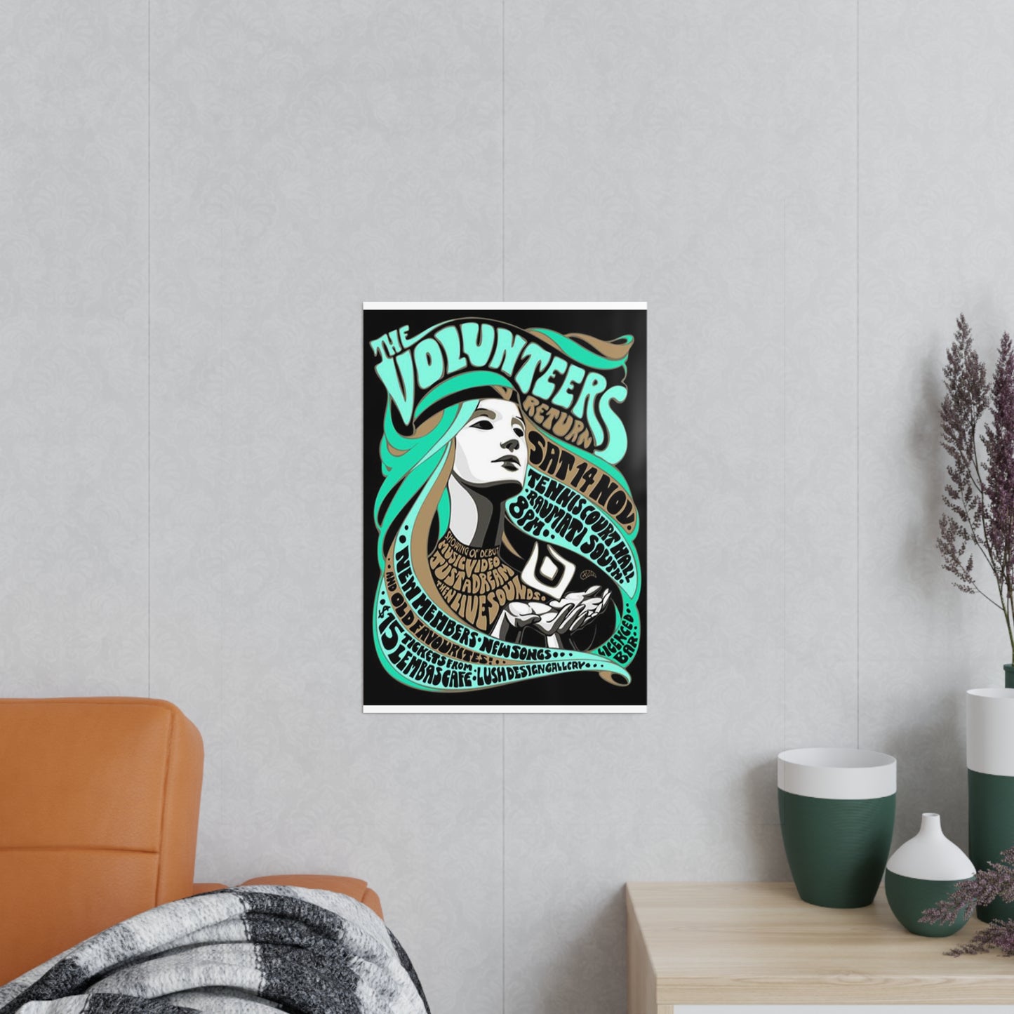 Psychedelic Concert Photopaper Poster — "The Volunteers" Retro Art Print